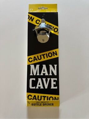 Wink Man Cave Wall-Mounted Bottle Opener - Black and Yellow